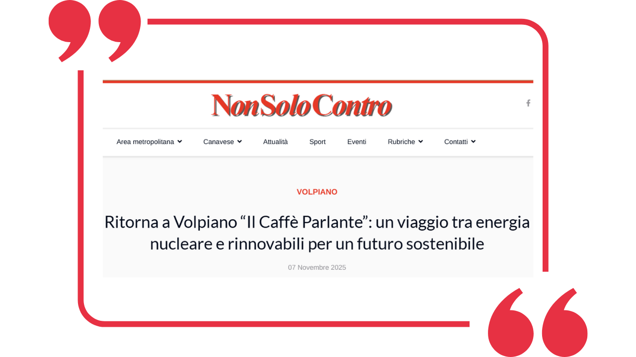 Ritorna a Volpiano “Il Caffè Parlante”: un viaggio tra energia nucleare e rinnovabili per un futuro sostenibile
